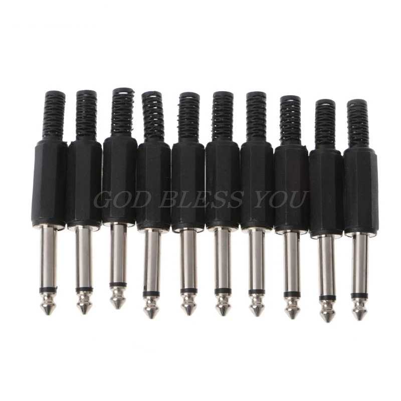 10 Pcs 6.35mm Male 1/4\