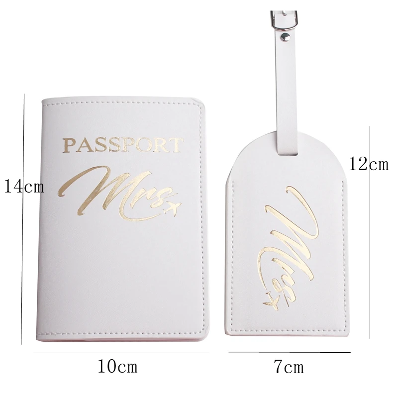 4PCS/Set MR MRS Passport Cover Luggage Tag Couple wedding Passport Case Letter Passport Holder Wallet  Label Travel Accessories