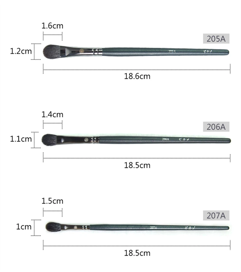 P Serisi Pro Göz Karıştırma Fırçası # 205A 206A 207A Yumuşak Sincap Keçi Kılı Karışık Orta Büyük Göz Farı Fırçası Blender Makyaj Fırçası
