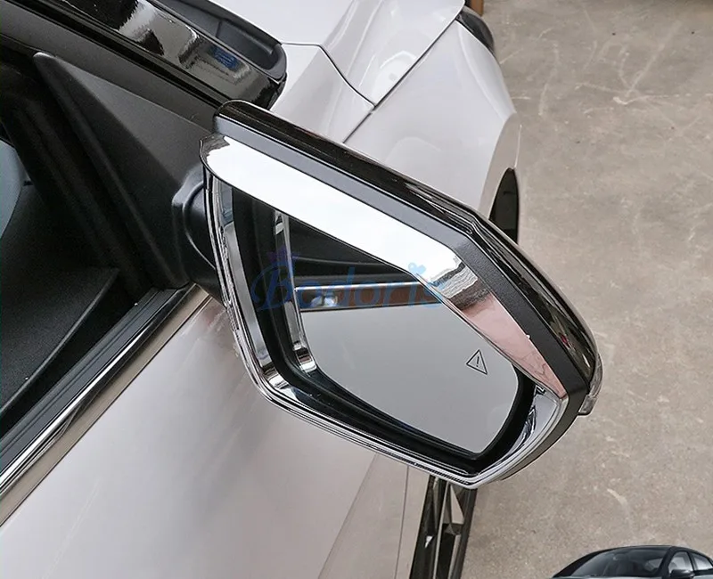 For Hyundai Elantra CN7 2020 2021 Chrome Rear Rearview Mirror Rain Shade Cover Trim Glass Sun Visor Shield Frame Auto Accessory