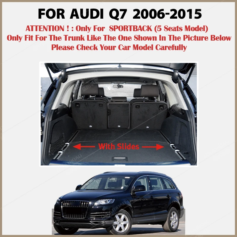 Car Trunk Mat For Audi Q7 4L 5-Seat 2006-2015 07 08 09 10 11 12 13 14 Custom Car Accessories Auto Interior Decoration