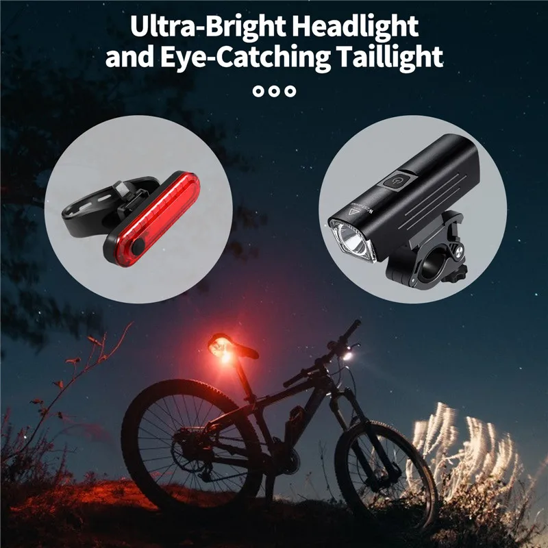 WEST BIKING Contest Level Bicycle Light 1300 Lumen USB Rechargeable Flashlight MTB Road Bike LED Headlight Waterproof Rear Lamp