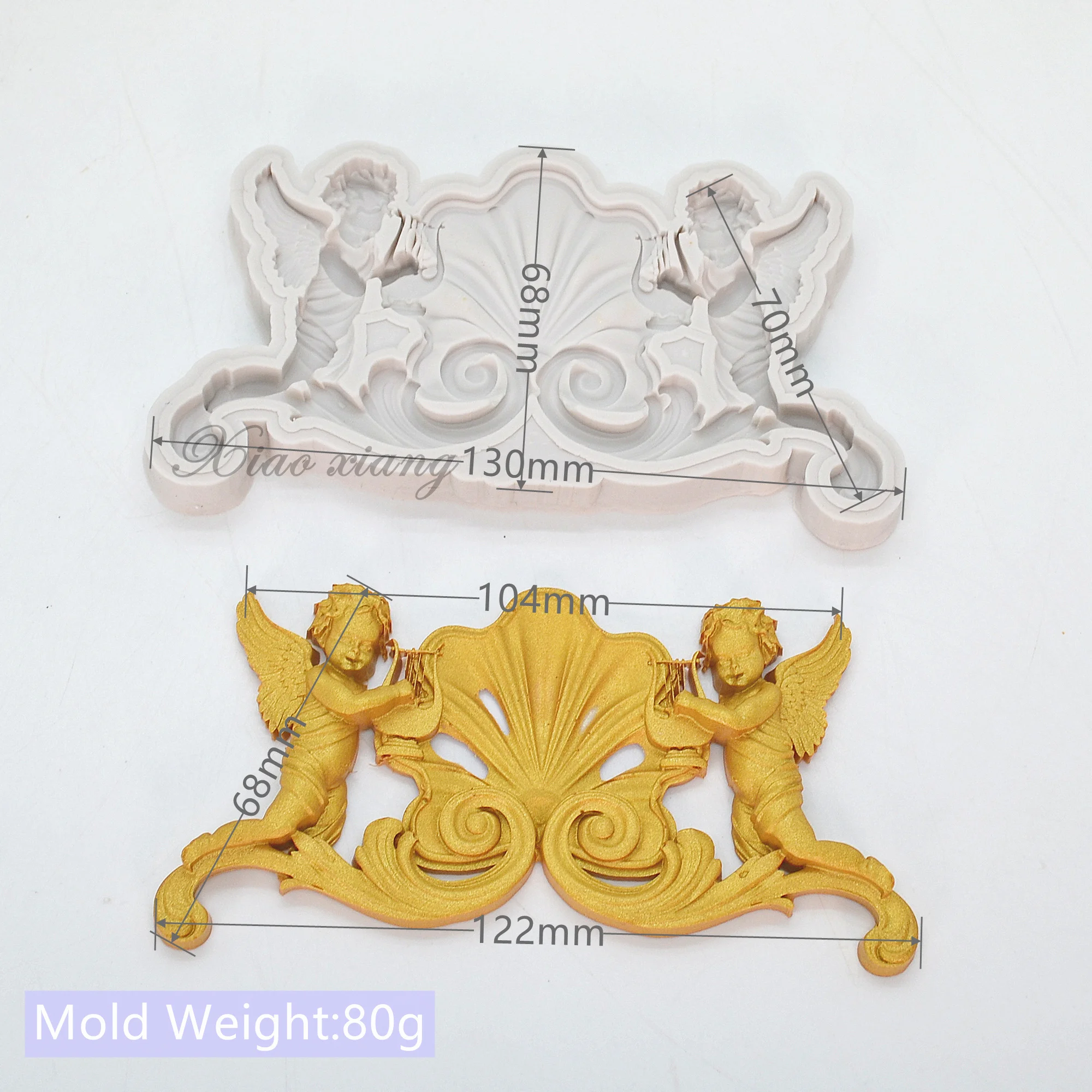 3D Angel Playing Violin Silicone Cake Molds For Baking  Wedding Cake Decorating Tools Candy Chocolate Clay Fondant Mould FM1920