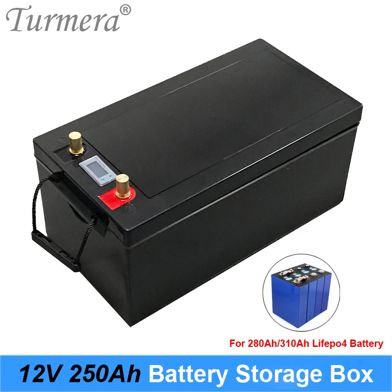 Turmera 12V 280Ah 310Ah 3.2V Lifepo4 Battery Storage Box  with LCD Indicator to Solar Power System or Uninterrupted Power Supply