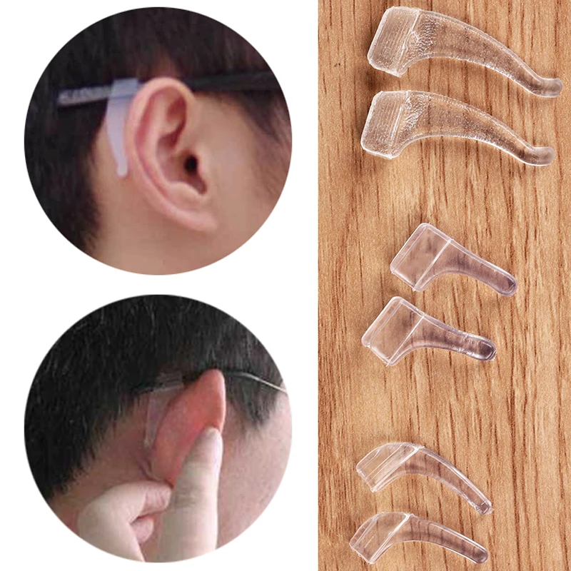 10Pairs Transparent Anti Slip Glasses Clear Silicone Ear Hooks Eyeglasses Grip Soft & Light Eyewear Holder Accessory