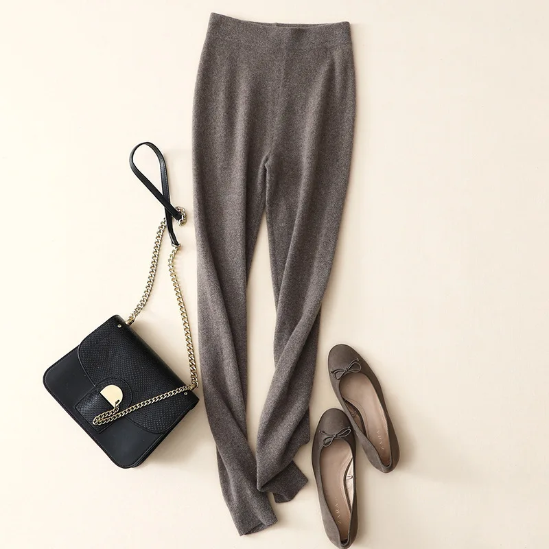 

winter thick warm women's leggings high quality 100% superior cashmere casual sweaterpants