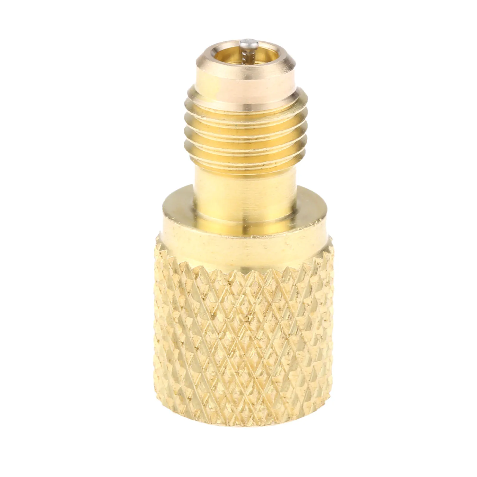 R134A mosiężny Adapter montażowy 1/4 "męski na 1/2" żeński Adapter czynnika chłodniczego Acme z rdzeniem zaworu do układu czynnika chłodniczego AC — zdjęcie 4