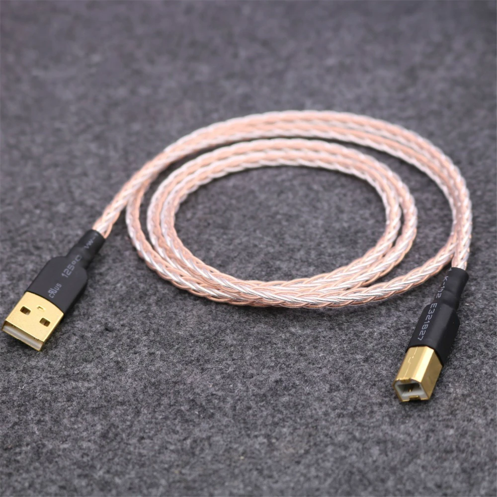 Hifi USB cables DIY OCC 7N Copper Silver OFC copper conductor DAC to USB audio digital cable