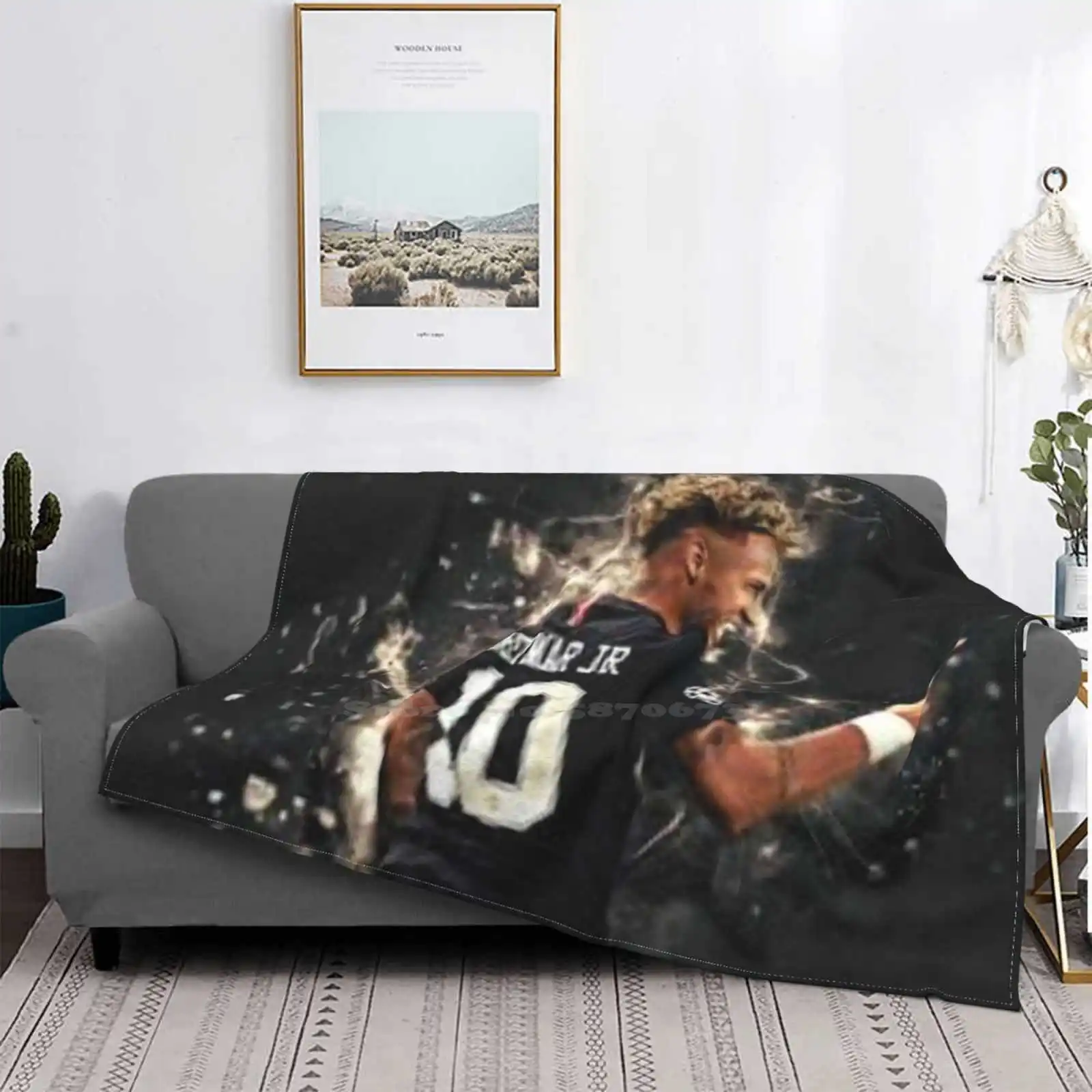 New Selling Custom Print Flannel Soft Blanket Match Goal Goalkeeper Players Field Soccer Football