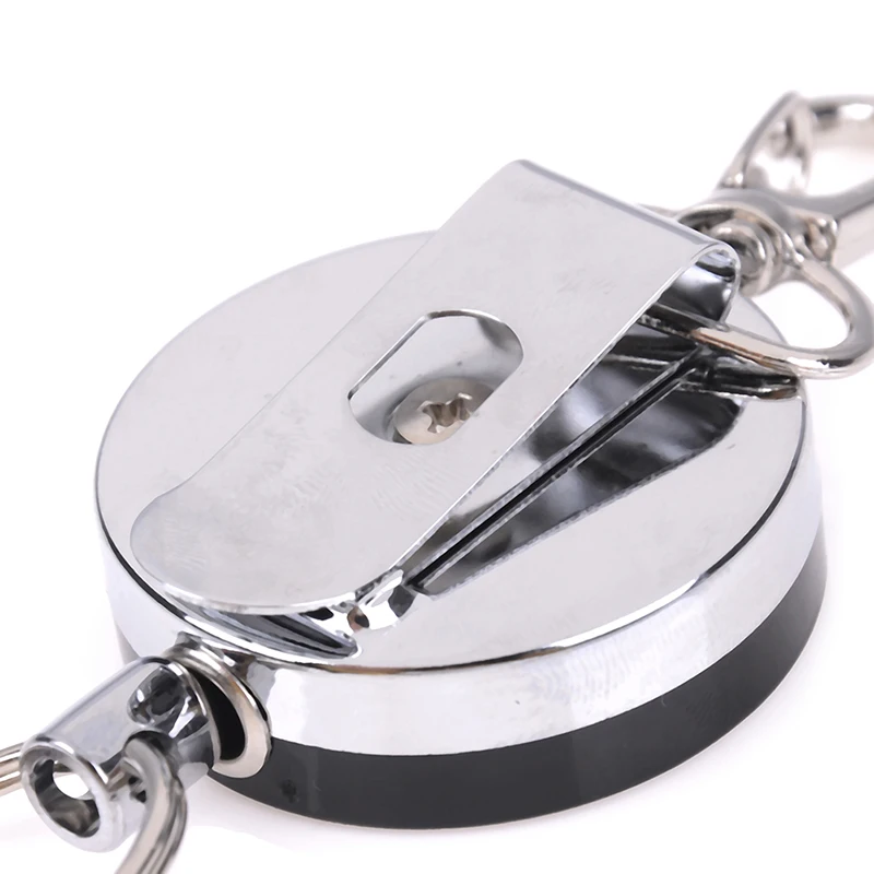 Stainless Steel Wire Rope Elastic Keychain Recoil Sporty Retractable Alarm Key Ring Anti Lost Yoyo Ski Pass ID Card