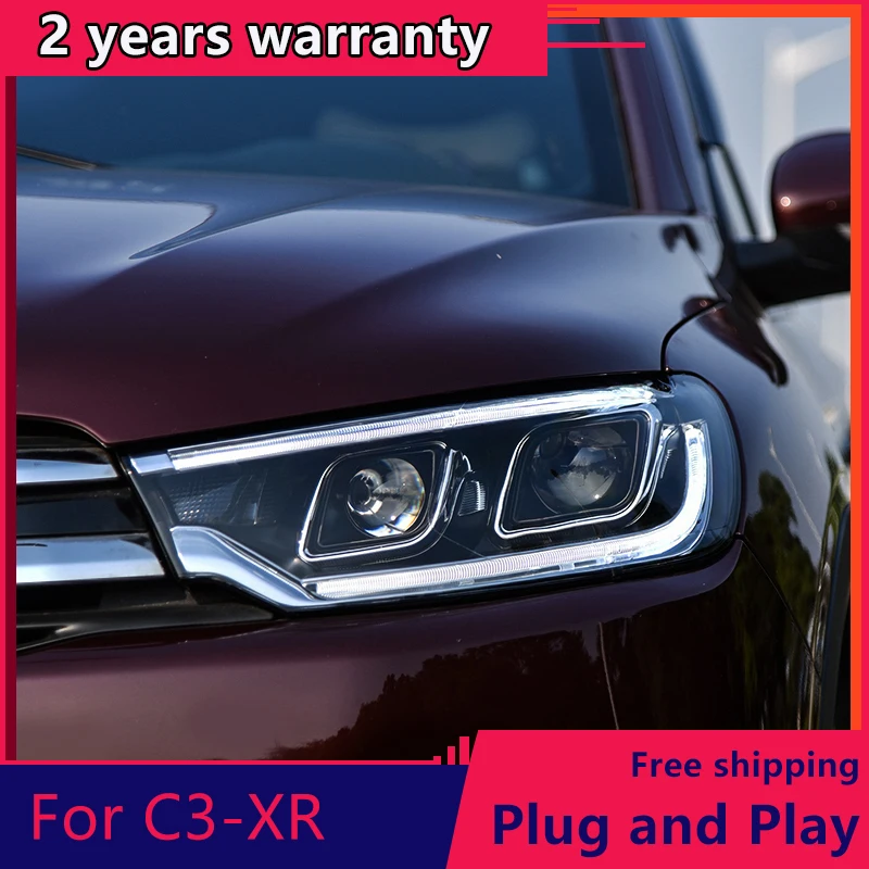 Car Styling For Citroen C3-XR headlights 15-17 C3-XR led headlight C3-XR headlights H7 hid Q5 Bi-Xenon Lens low beam