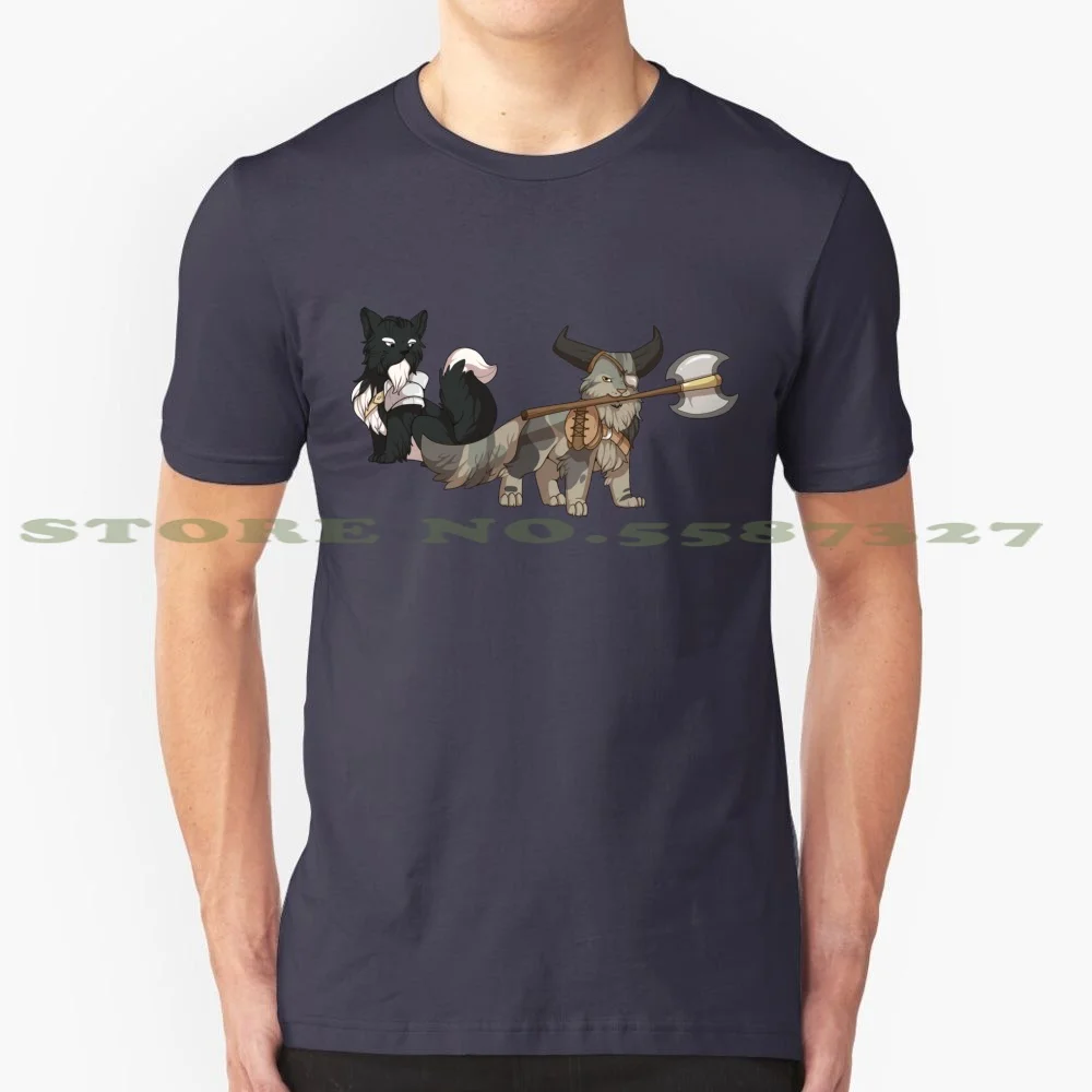 The Catquisition - Blackwall & The Iron Bull 100% Cotton T-Shirt Fanart Dragon Age Cats Cute Video Game Animal