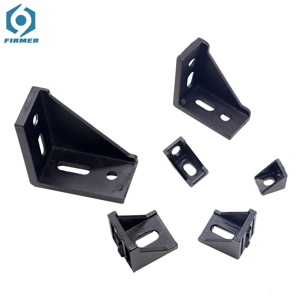 

Aluminum 2020 Corner Bracket Fittings Corner Angle Bracket Connector 2028 3030 4040 Aluminium Profile Black color CNC Router