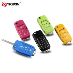 YIQIXIN yeni renk 3 düğme çevirme katlanır uzaktan anahtar kabuk için Volkswagen VW Jetta Golf Passat Beetle Polo Bora araba anahtar kabuk