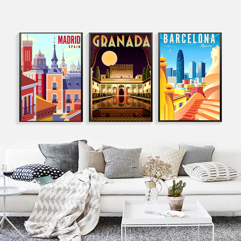 Home Decor Location - Скандинавский всемирно известный туристический постер с