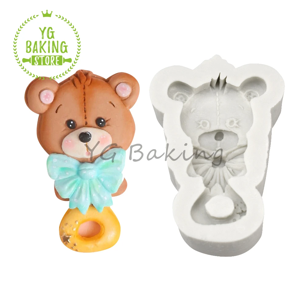 Dorica Cute Bear Design Silicone Mold DIY Handmade Chocolate Mould Fondant Cake Decorating Tools Kitchen Bakeware Cake Design