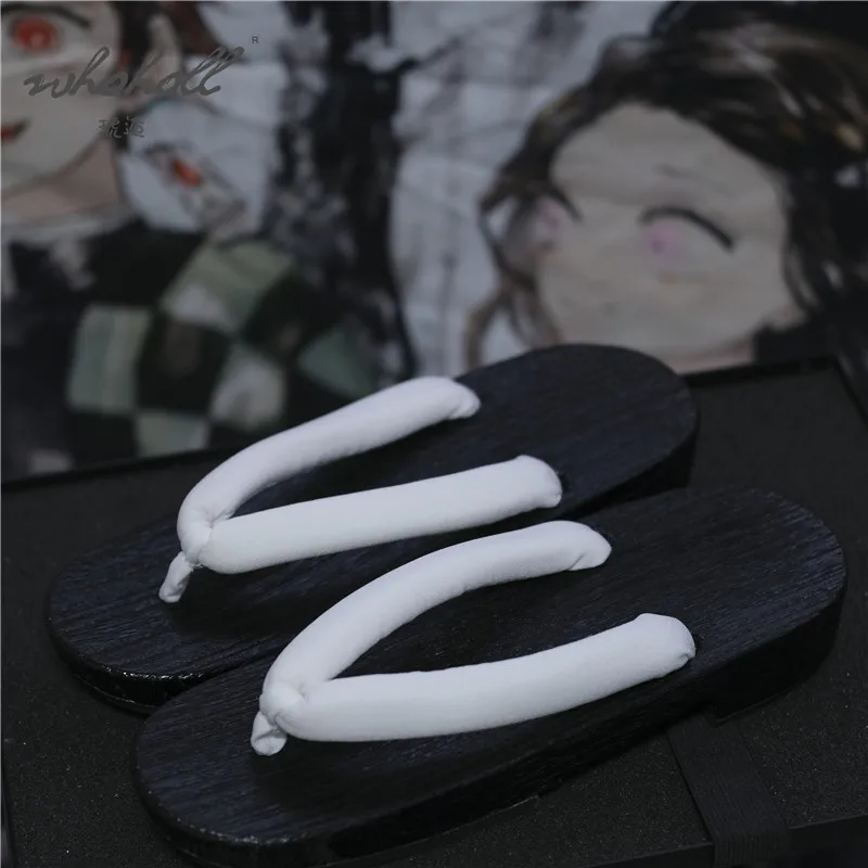 WHOHOLL Summer Women Slipper Japanese Wooden Clogs Geta Anime Demon Slayer Cosplay Flip Flops Platform Slipper