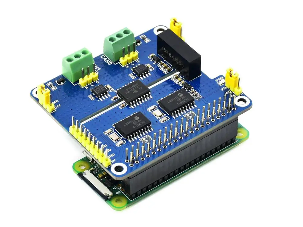 Chapeau d'extension CAN isolé à 2 canaux, pour Raspberry Pi, Solution double puces MCP2515 +, Circuit de Protection multi-embarqué