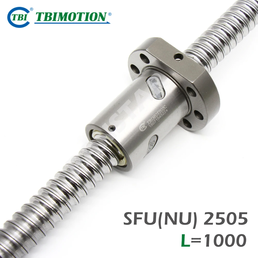

TBI Motion SFNU2505 SFU2505 C7 Шариковый винт в рулоне Профессиональная обработка концов Резьбовой вал 1000 мм R25 Высокоточный долговечный спа