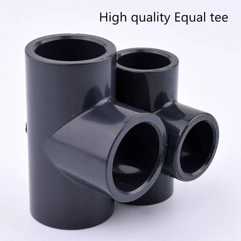 1pcs I.D 20 25 32 40 50 63mm  PVC Equal Tee Connector Aquarium Fish Tank Tube DIY Tools Garden Water Connectors UPVC Pipe Joints