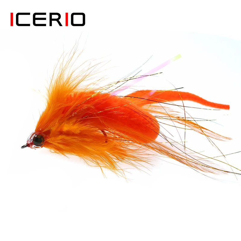 ICERIO 1 Piece Mangum's Dragon Tails Streamer Saltwater Flies Bass Pike Muskie Fishing Fly Lures Baitfish