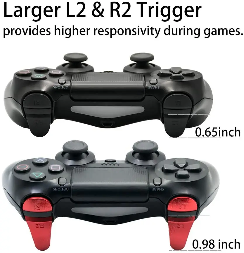 زر تمديد معدنية بديلة من الألومنيوم لوحدة تحكم PS4/Slim/PRO JDM 040 JDS 040 ، إصلاح ، تخصيص ، L1 L2 & R1 R2