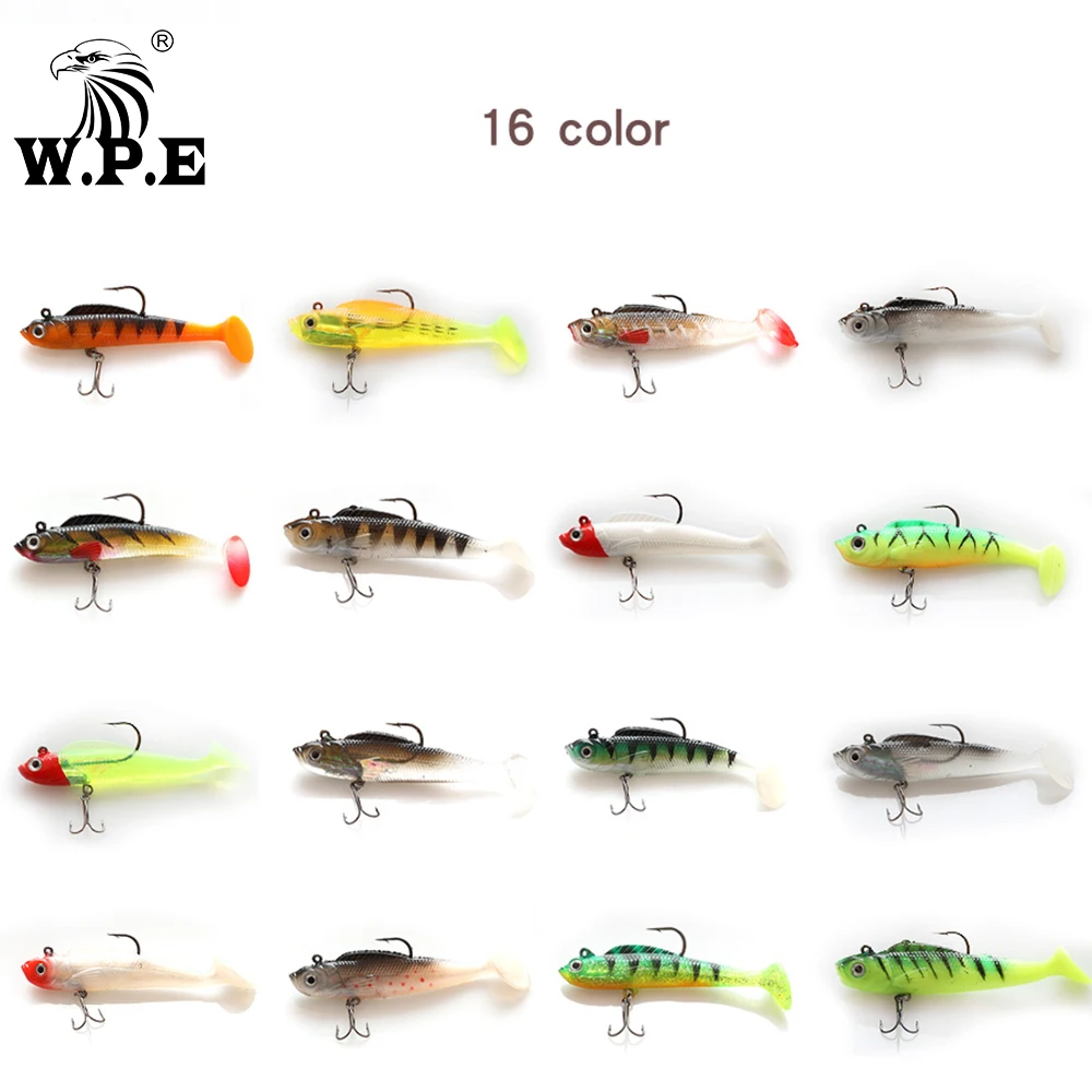 

W.P.E new soft bait 1pcs 7cm / 9cm / 11cm / 13cm lead head fishing bait jig fishing bait top water popper bait hard bait rocker