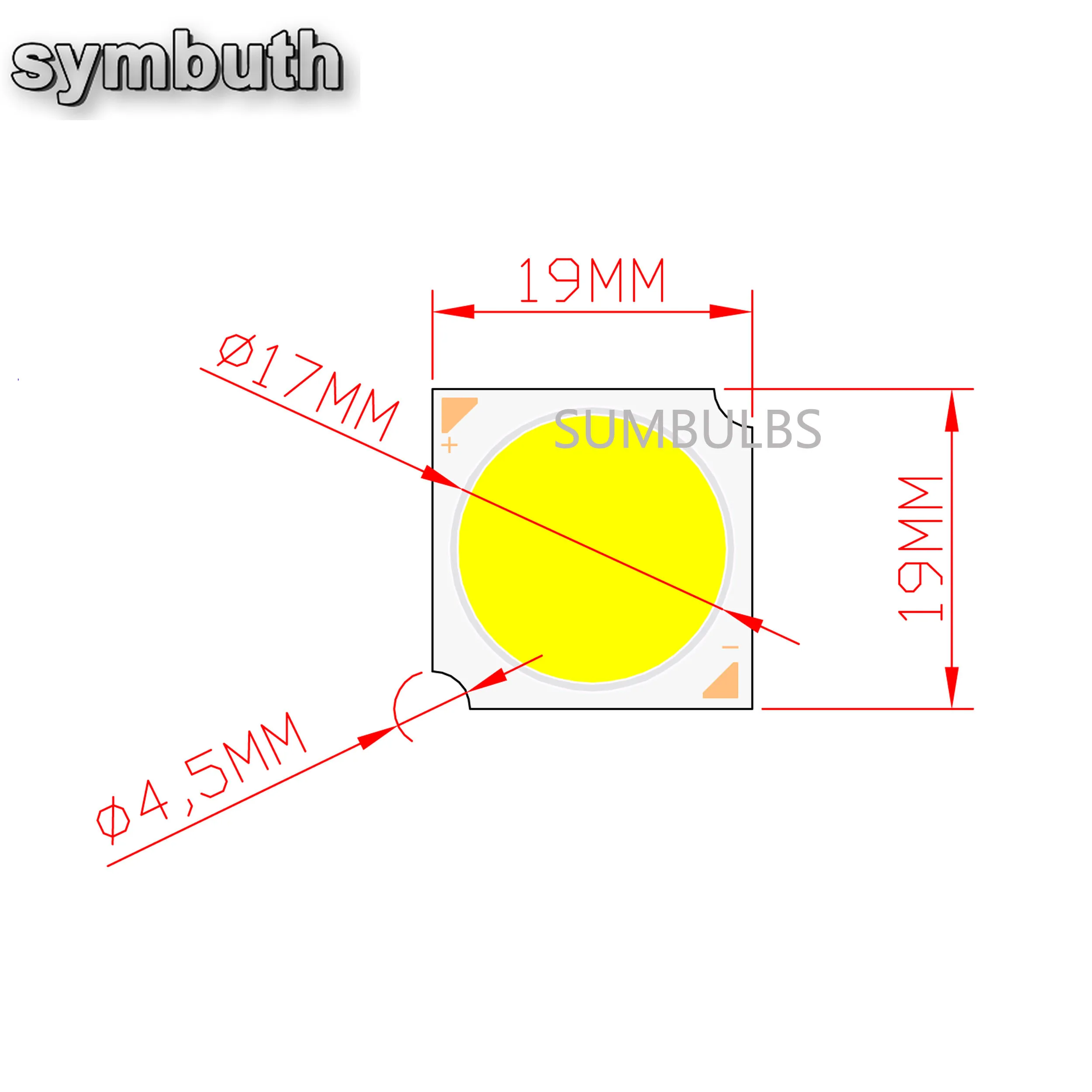 1919-17 Diameter 17mm LED COB Light Source Diode 10W 15W 20W 30W for Down Track Light Diy Lamp Bulb