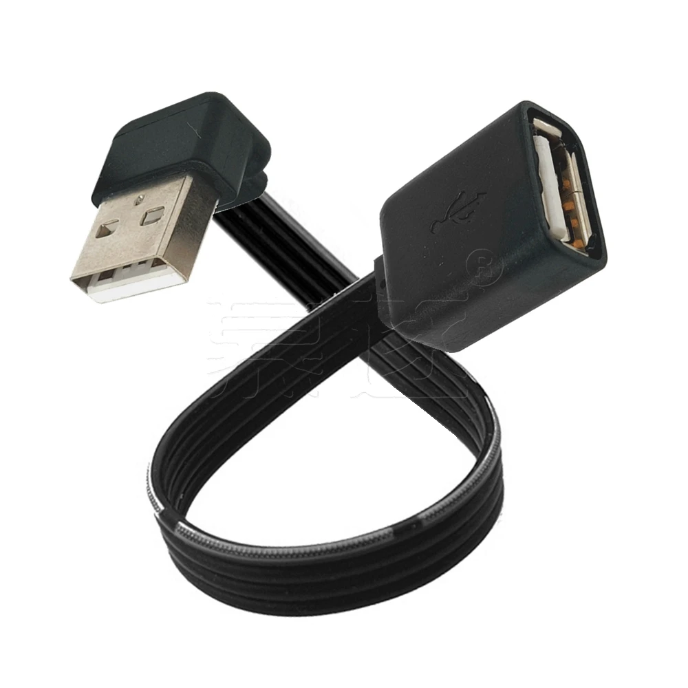 USB 2.0 A Male to Female 90 Angled Extension Adaptor cable USB2.0 male to female right/left/down/up Black cable cord