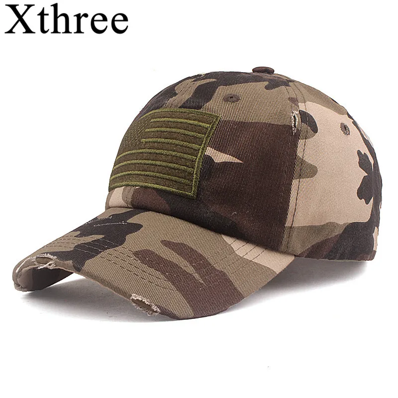 Xthree Summer Men Baseball Cap for Women Snapback Hat America Flag Bone Cap Gorras Casual Casquette Camouflage Hat