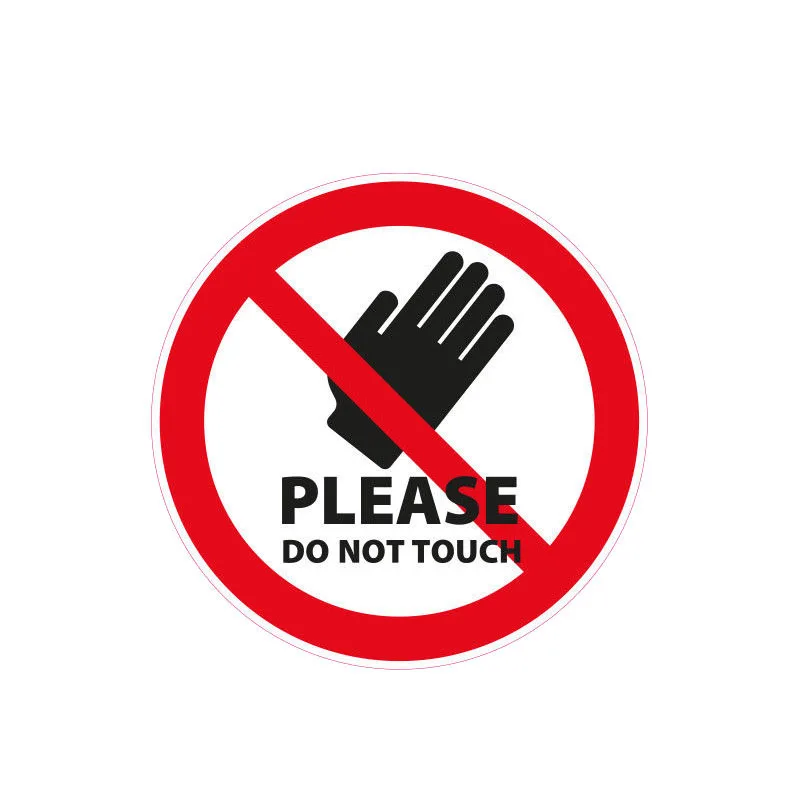 Наклейки для бутика фучжэнь, внешние аксессуары Предупреждение предупреждающий знак, пожалуйста, не касайтесь, фотовиниловая наклейка 12 см X 12 см