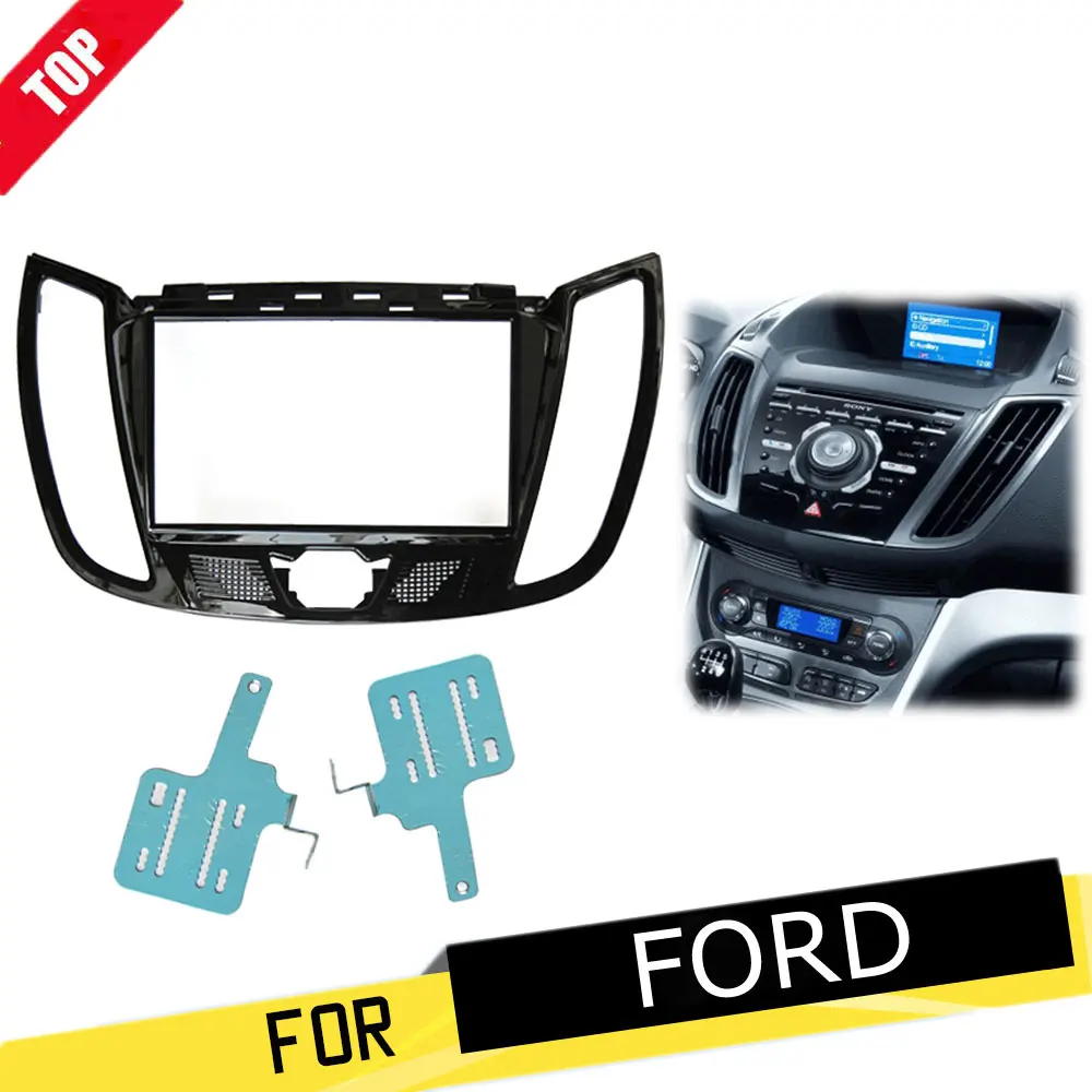 

Double Din Car Fascia Kit For Ford Focus III C-MAX CMAX Escape Kuga with Switch Stereo Trim Panel DVD Frame Facia Face Plate 2di