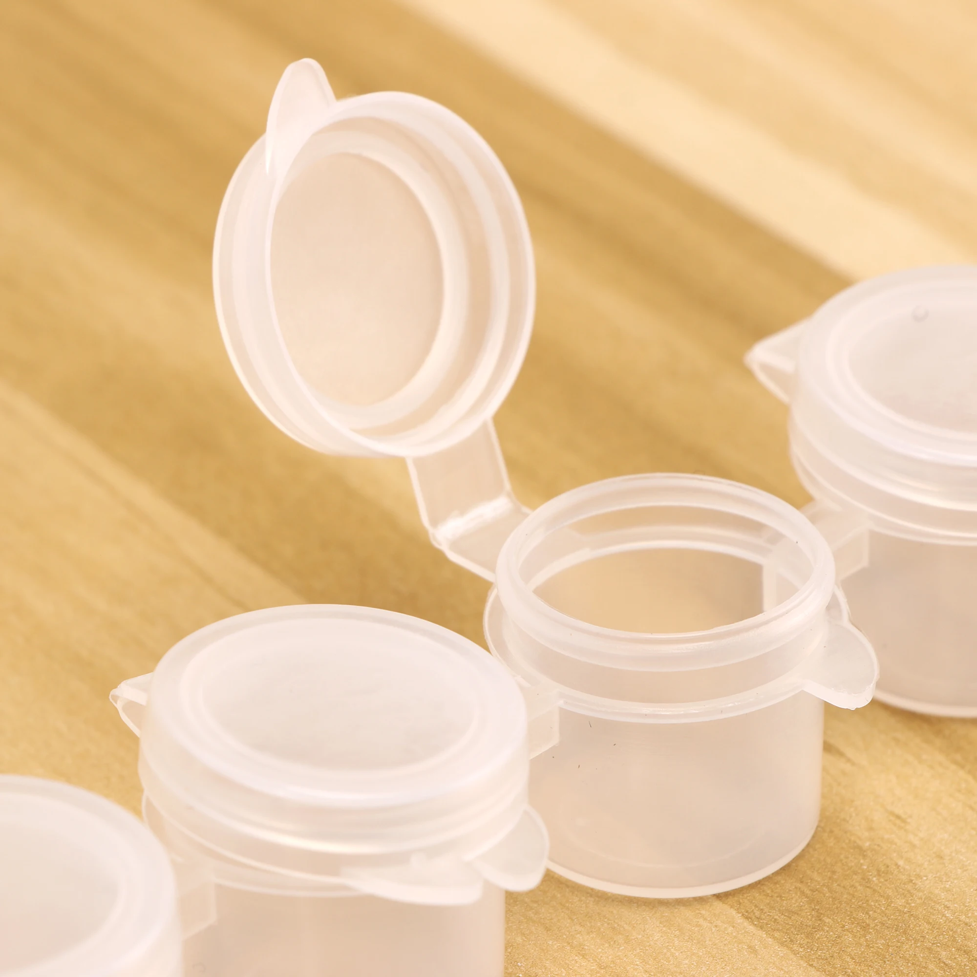 10 Streifen leerer Farbtopf, 3 ml, 5 ml, leerer Acryl-Mini-Farbbehälter, Streifen-Aufbewahrungsbehälter mit Deckel für Kunst und Handwerk, Farbe – Detail 15