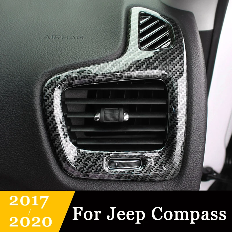 For Jeep Compass 2017 2018 2019 2020 ABS Car Inner Air Condition Vent Cover Trim Decorative Outlet Frame Auto Accessories