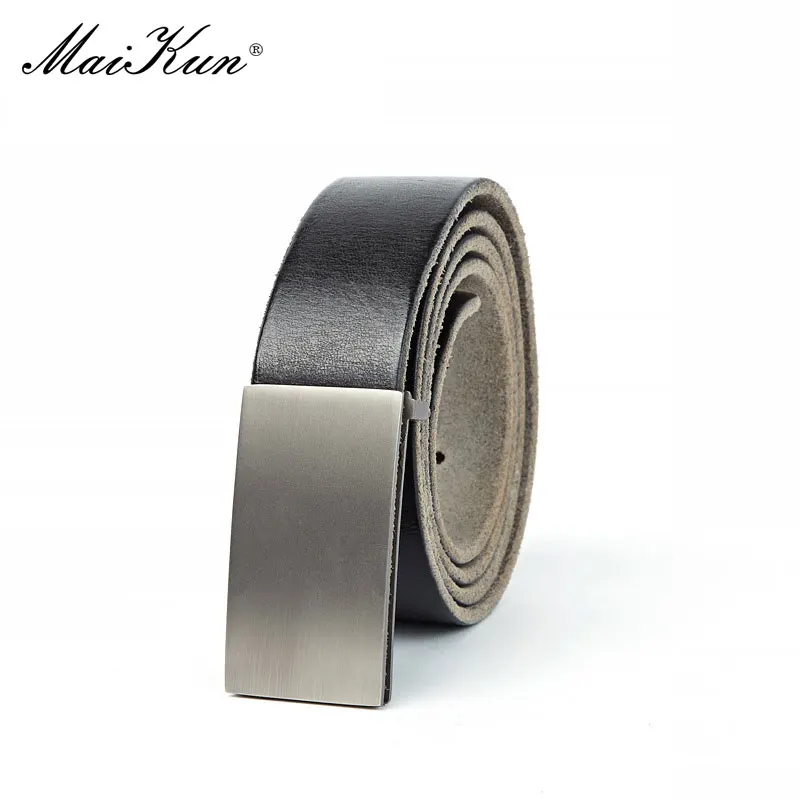 Maikun Genuine Leather Belt Men\'s Luxury Brand Handmade Vintage Pure Cowskin Casual Pin Buckle Youth Belts