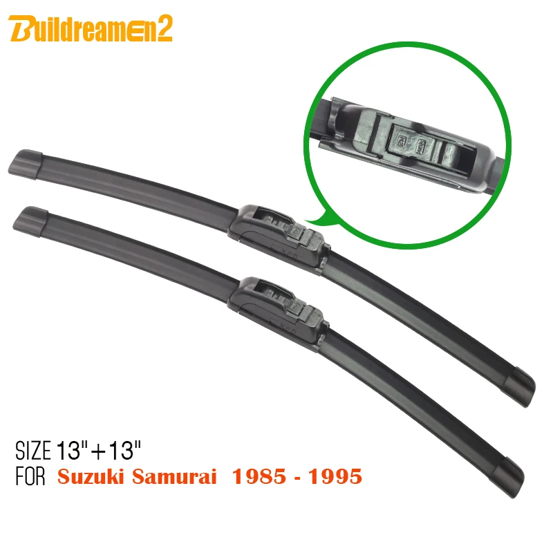 

Buildreamen2 New Car Bracketless Soft Rubber Wiper Blade 1 Pair Vehicle Windscreen Windshield Wiper For Suzuki Samurai 1985-1995