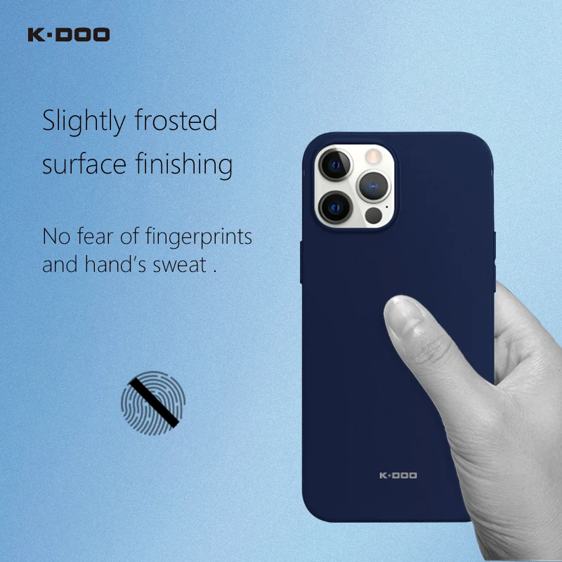 K-DOO Q Series TPU Frosted Soft Back Case,Flexible Shockproof Mobile Phone Protector Covered for iPhone 12,12mini,12pro,12Promax