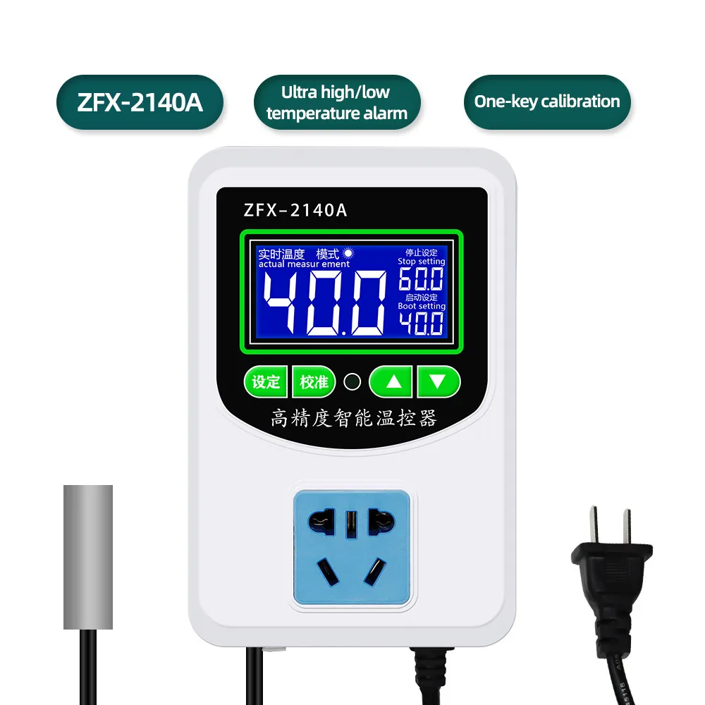 

-50~110C Digital Thermostat Temperature Controller Switch AC 110-220V Microcomputer Socket NTC Sensor ZFX-2140A