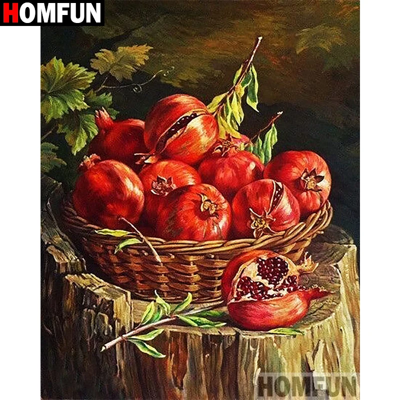 Homfun-ダイヤモンド絵画のテーマ「ザクロフルーツ」,正方形または円形