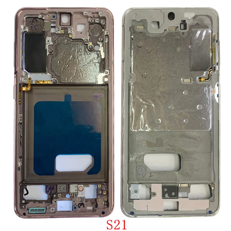 Housing Middle Frame LCD Bezel Plate Chassis For Samsung S21 G991 S21+ G996 S21 Ultra G998 Phone Metal Middle Frame Repair Parts