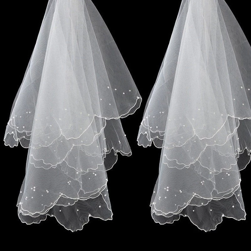 Tule o véu do casamento para mulheres, acessórios nupciais, branco, marfim, uma mergulha