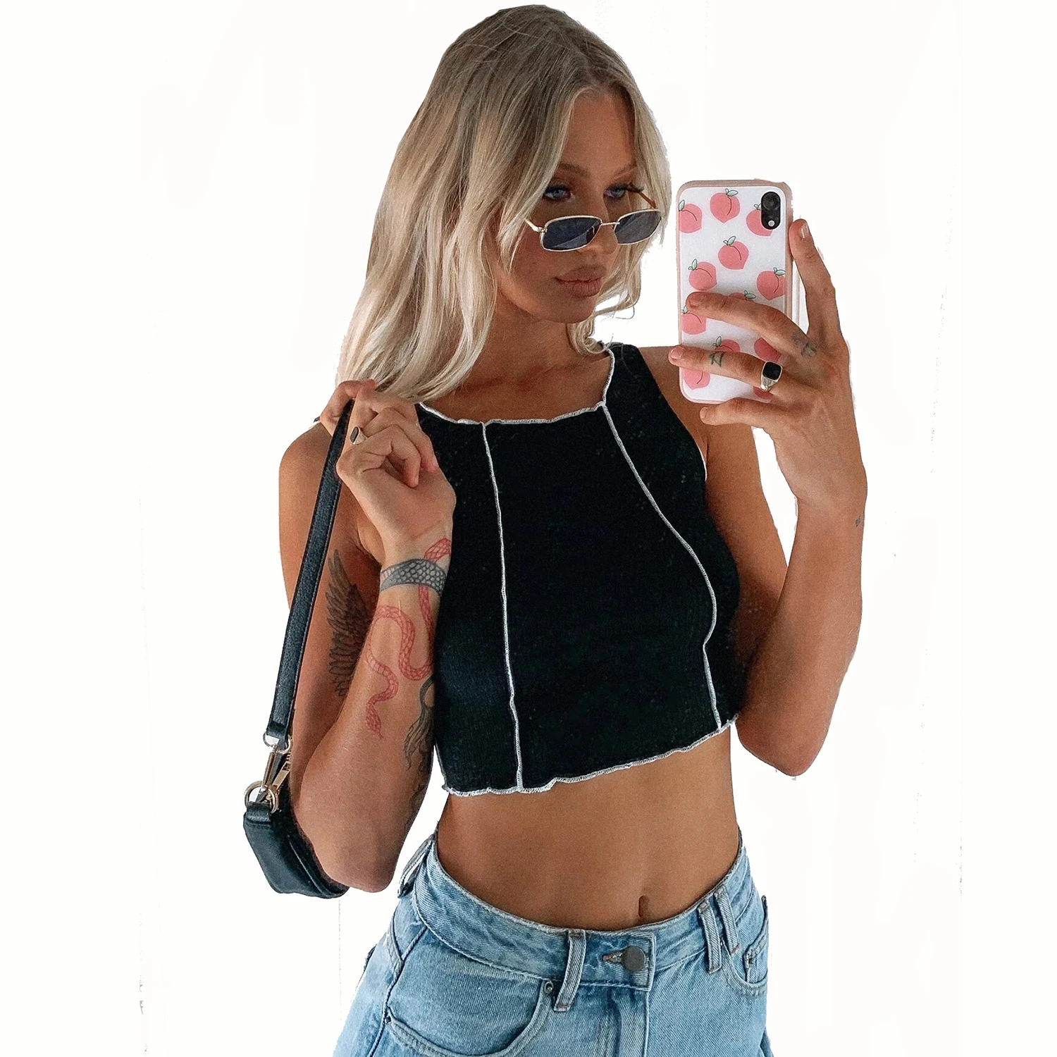 Summer Fashion Women Sexy Slim Crop Tops O-neck Sleeveless Short Tank Ladies Hight Quality Tank Tops