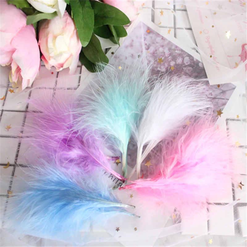 Turkey Feathers 50pcs 2-4 Inches 7-10cm Chicken Plumes Turkey Marabou Feathers for Carnival Halloween Christmas DIY Craft Decor