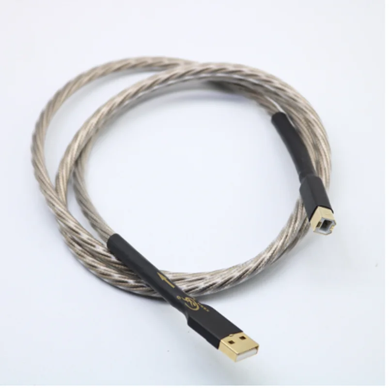 

HiFI Hallo-end A-B typ USB kabel Audio DIY Kupfer Silber OFC reinem kupfer leiter USB A zu USB B Audio kabel Draht