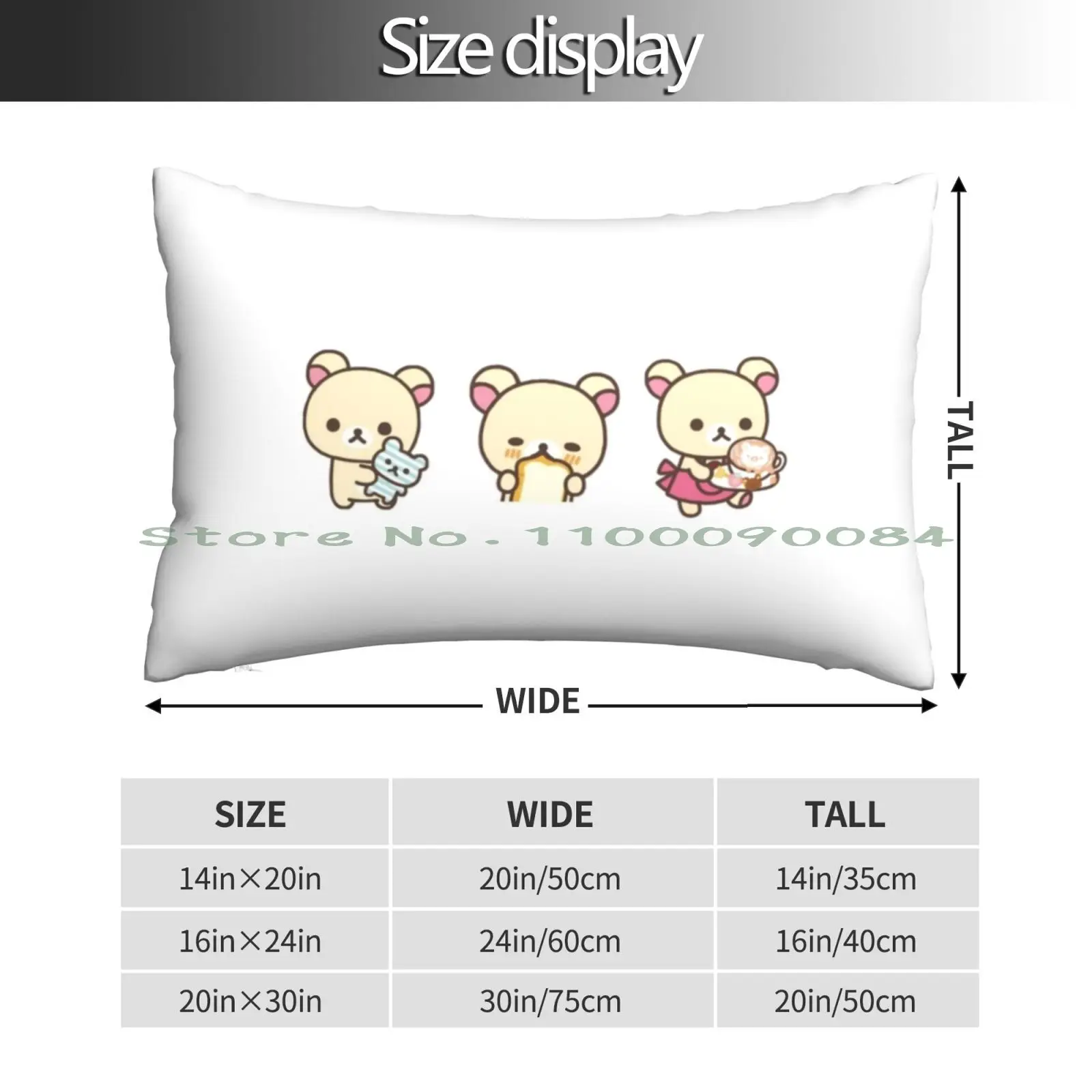 Cute Korilakkuma Pillow Case 20x30 50*75 Sofa Bedroom Sex Waterlilies Flowers Floral Nature Beautiful Monster Scary Womens