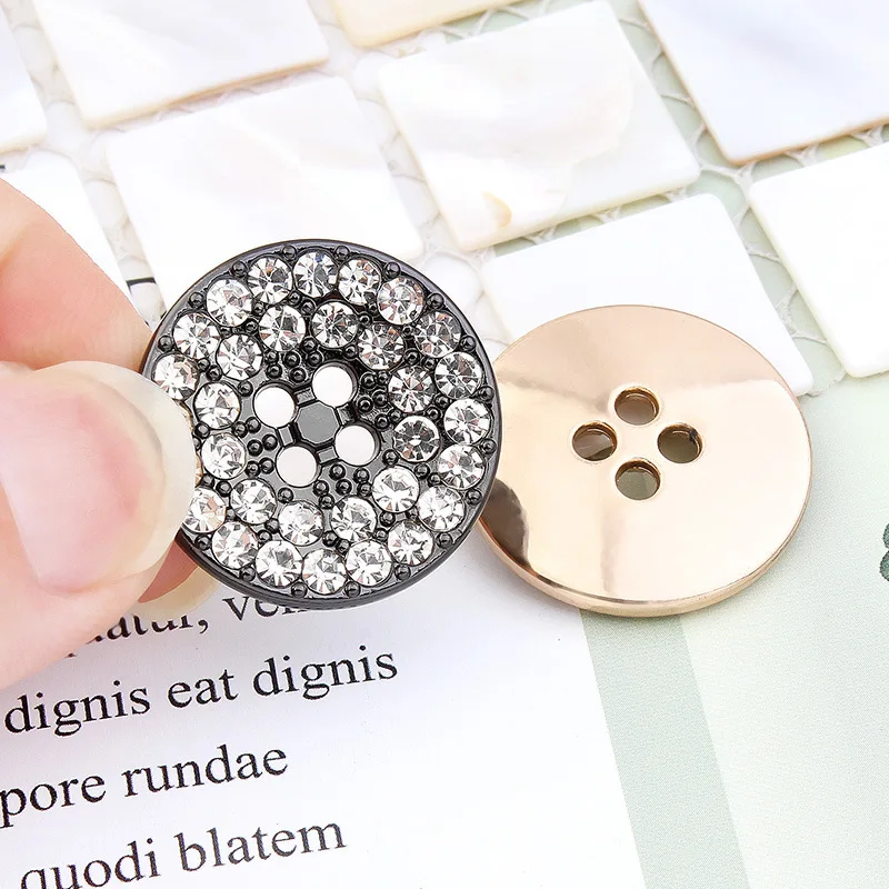 10pcs Metal Buttons Coat Suit Sweater Fashion Decoration High-end Diamond Rhinestone Button Accessories