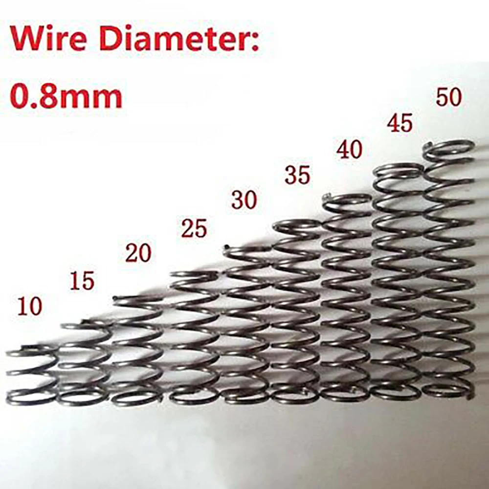 10pcs di Compressione della Molla Filo di Acciaio di Diametro. 0.8 millimetri di Lunghezza 10/15/20/25/30-50mm