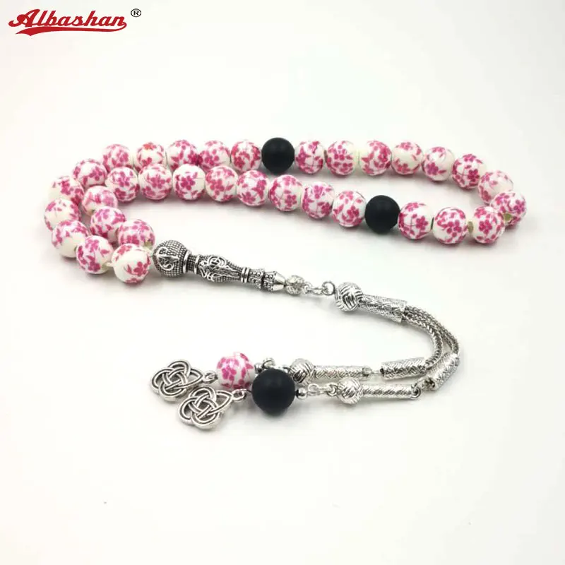 turkish design Agates Ceramics Tasbih women accessories tesbih Metal tassels March 8 Gift Islam bracelets Muslim Gift rosary