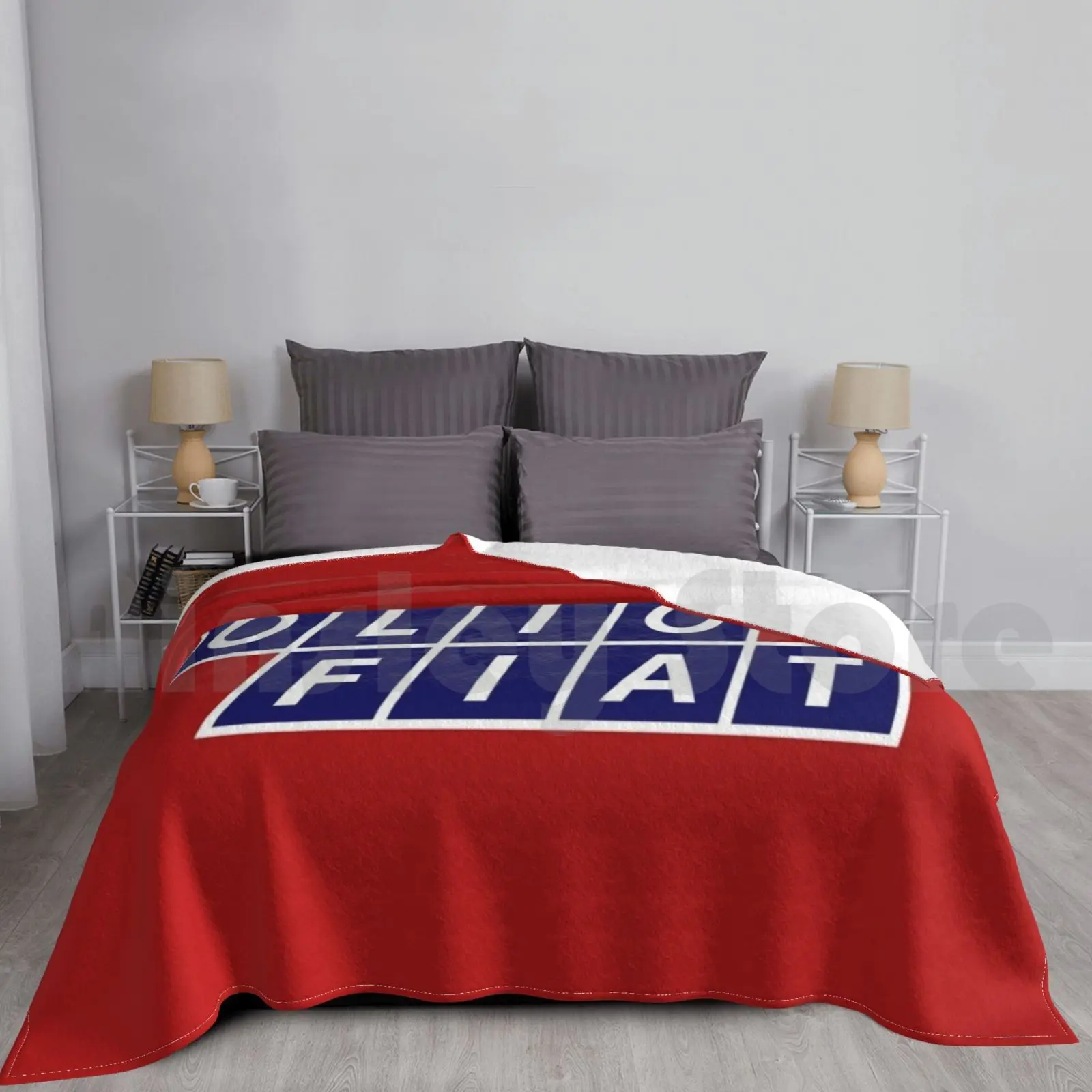 Olio Fiat-Blue / White Blanket For Sofa Bed Travel Fiat Lancia Olio Rally 037 Delta 131 Abarth Grifone Car