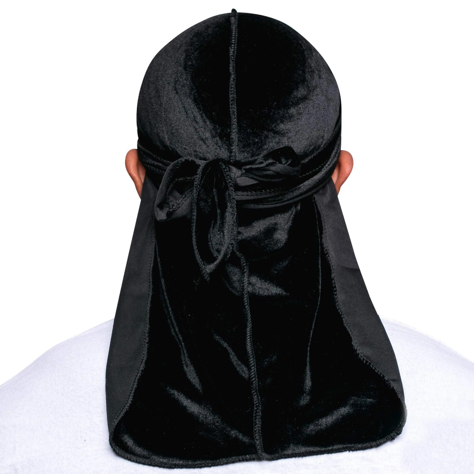 Gorro de satén de tela Durag de terciopelo Superior para adultos, accesorios para el cabello, múltiples colores, turbante, sombreros, correas largas